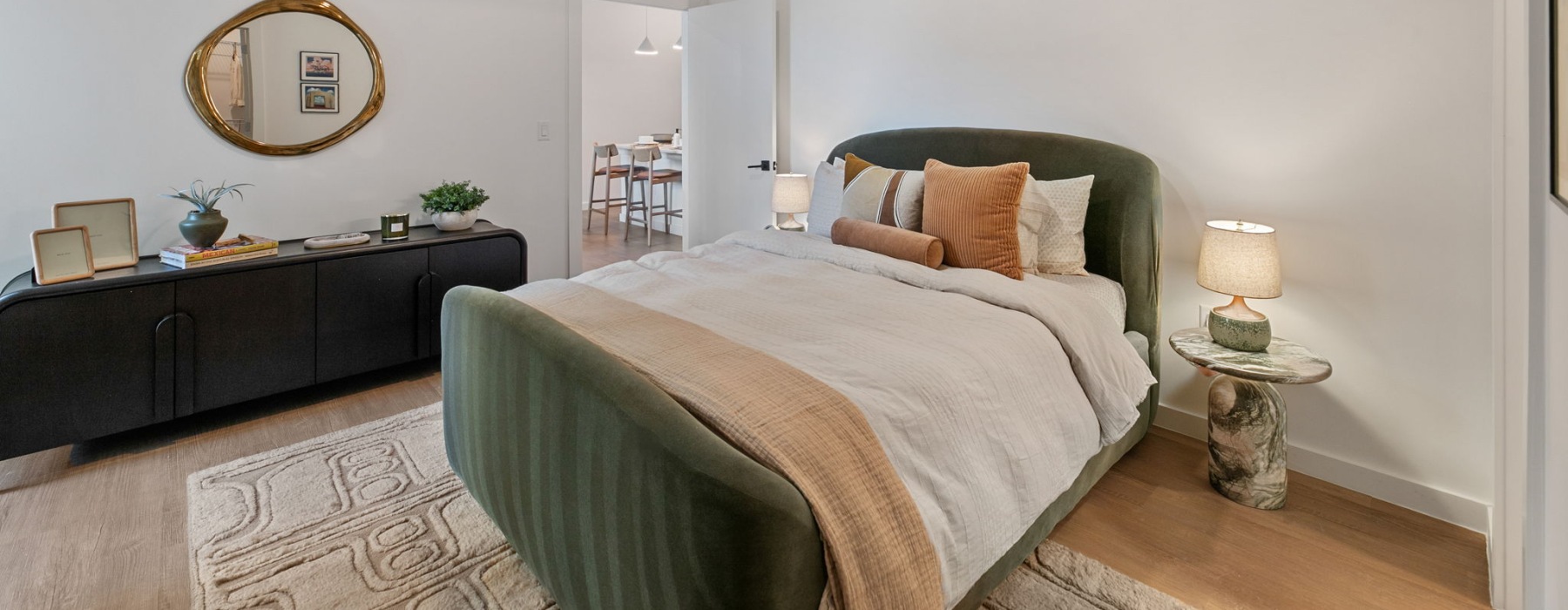 Spacious and well lit bedroom 